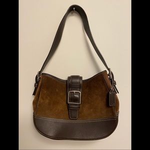 Coach Suede/Leather Hobo Shoulder Bag